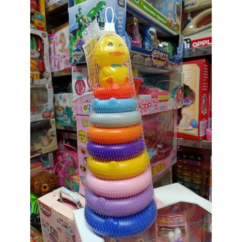 Bộ đồ chơi Tháp vòng nhiều màu sắc 065 - Đồ chơi xếp hình phát triển trí tuệ cho trẻ em, giao màu ngẫu nhiên