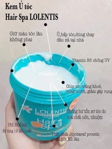 Hấp Dầu Lolentis Hair Spa 500Ml - Dưỡng Tóc Khỏe Mạnh, Bóng Đẹp, Phục Hồi Làn Tóc Hư Tổn từ Hàn Quốc