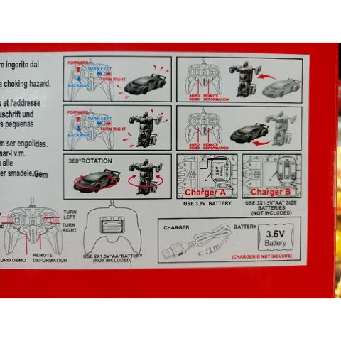 Xe Ô Tô Điều Khiển Từ Xa Biến Hình Robot Phát Sáng 889-18 - Đồ Chơi Tặng Kèm Pin, Giao Màu Ngẫu Nhiên
