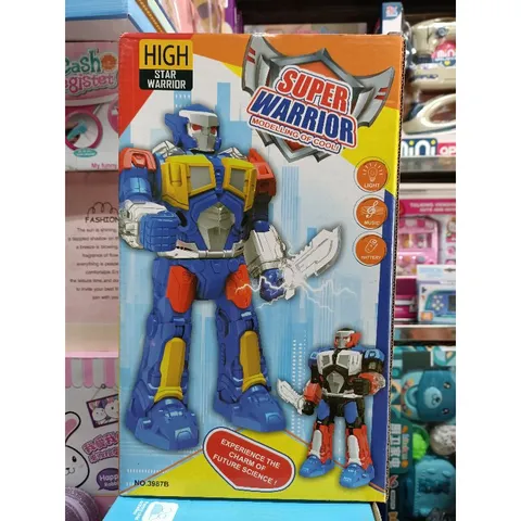 Robot SUPER WARRIOR điều khiển từ xa 3987B - Chơi nhạc, đèn sáng, lắp pin và tặng kèm pin, giao màu ngẫu nhiên