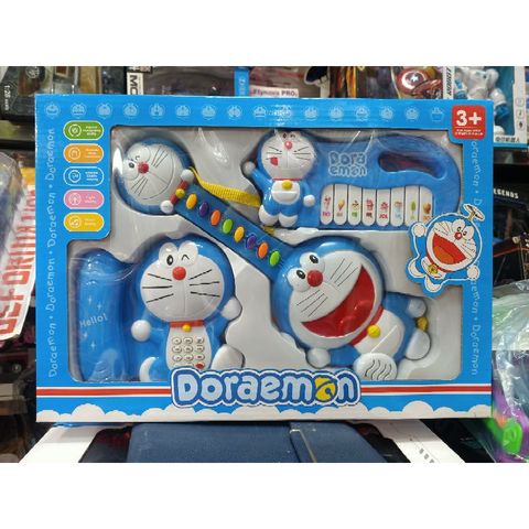 Hộp Đàn Doreamon Phát Nhạc và Đèn Sáng 1232 - Nhạc Cụ Đáng Yêu Cho Trẻ Em, Tặng Kèm Pin