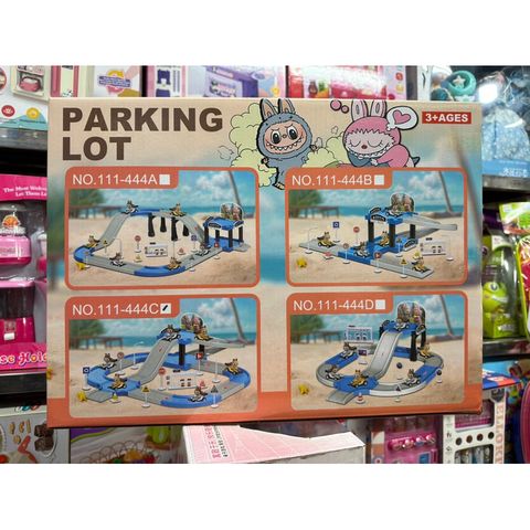 Hộp Đồ Chơi Lắp Ghép Đường Trượt Labubu PARKING LOT 111-444 - Đồ Chơi Xếp Hình Giáo Dục Cho Trẻ Em