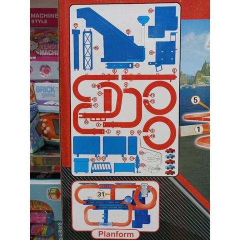 Hộp đồ chơi lắp ghép xe ô tô đường trượt A333-78 - Đồ chơi có nhạc và đèn phát sáng, kèm pin - Quà tặng thú vị cho trẻ em