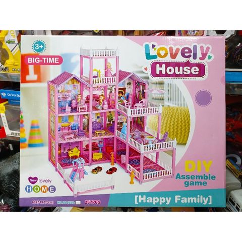 Hộp Đồ Chơi Lắp Ghép Ngôi Nhà Búp Bê LOVELY HOUSE 589 - Đồ Chơi Xếp Hình Sáng Tạo Cho Trẻ Em