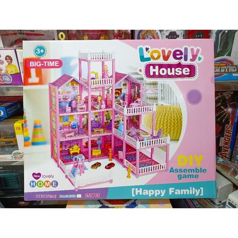 Hộp Đồ Chơi Lắp Ghép Ngôi Nhà Búp Bê LOVELY HOUSE 589 - Đồ Chơi Xếp Hình Sáng Tạo Cho Trẻ Em