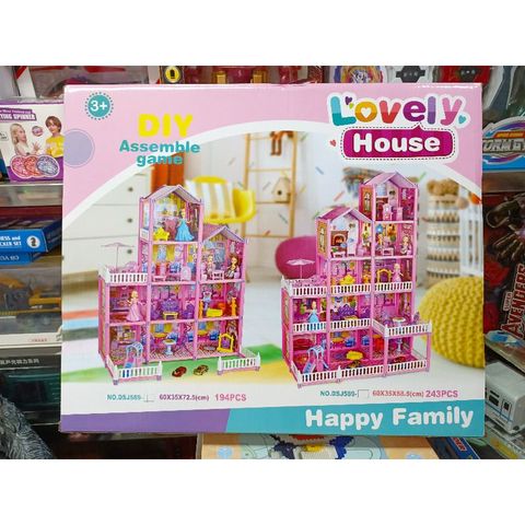 Hộp Đồ Chơi Lắp Ghép Ngôi Nhà Búp Bê LOVELY HOUSE 589 - Đồ Chơi Xếp Hình Sáng Tạo Cho Trẻ Em