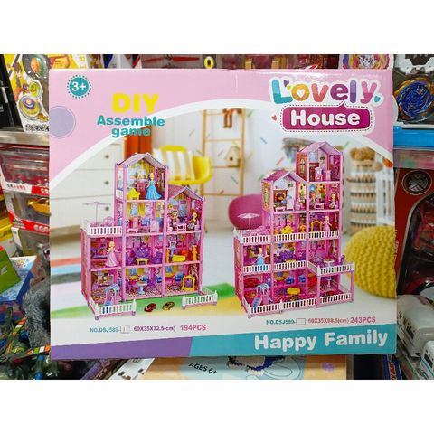 Hộp Đồ Chơi Lắp Ghép Ngôi Nhà Búp Bê LOVELY HOUSE 589 - Đồ Chơi Xếp Hình Sáng Tạo Cho Trẻ Em