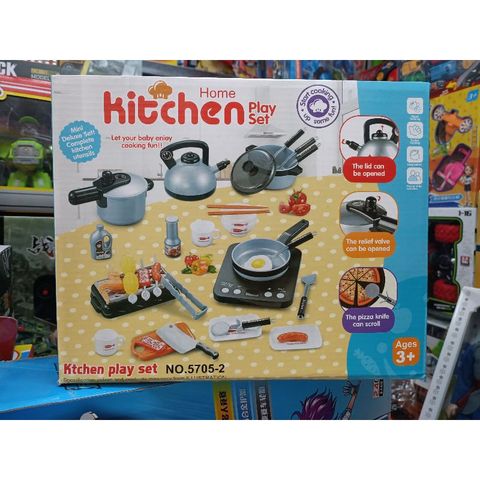 Bộ Đồ Chơi Nhà Bếp KITCHEN PLAY SET - Hộp Nấu Ăn Có Nhạc và Đèn Phát Sáng 5705, Tặng Pin Đi Kèm