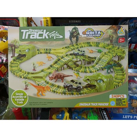 Hộp Đồ Chơi Lắp Ghép Đường Hầm Khủng Long Dinosaur Track Paradise 256A - Đồ Chơi Giáo Dục Kèm Pin Thú Vị cho Trẻ Em