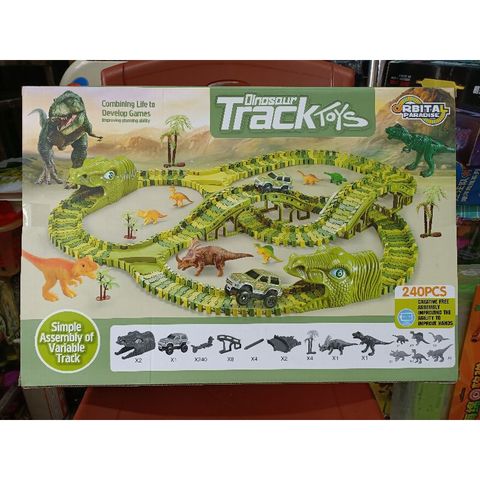 Hộp Đồ Chơi Lắp Ghép Đường Hầm Khủng Long Dinosaur Track Paradise 256A - Đồ Chơi Giáo Dục Kèm Pin Thú Vị cho Trẻ Em
