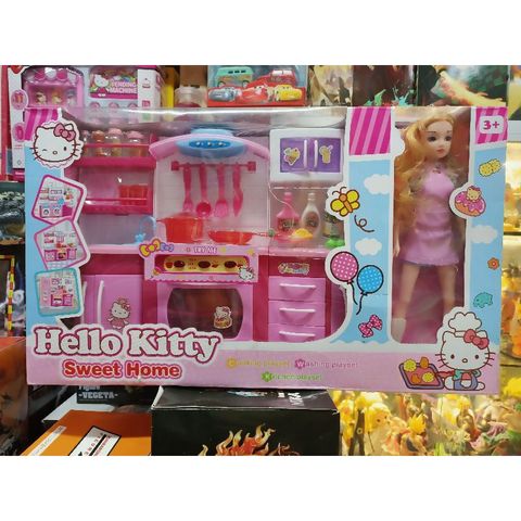 Hộp Tủ Bếp Hello Kitty Sweet Home - Đồ Chơi Nấu Ăn Với Nhạc Và Đèn Phát Sáng, Giao Mẫu Ngẫu Nhiên