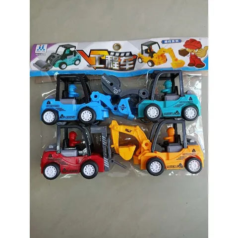 Mô hình Xe ô tô công trình 4 chiếc - Đồ chơi trẻ em chạy bằng bánh đà 868-58 - Quà tặng thú vị cho bé