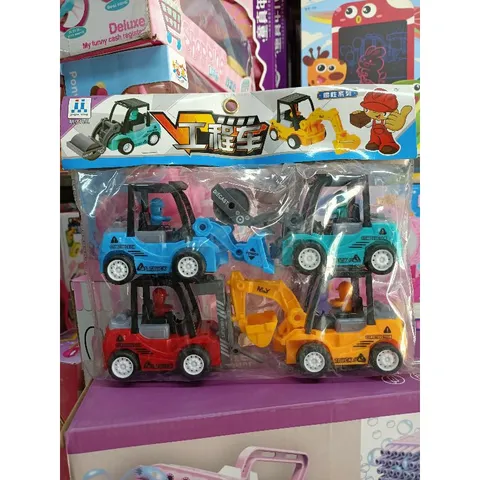 Mô hình Xe ô tô công trình 4 chiếc - Đồ chơi trẻ em chạy bằng bánh đà 868-58 - Quà tặng thú vị cho bé
