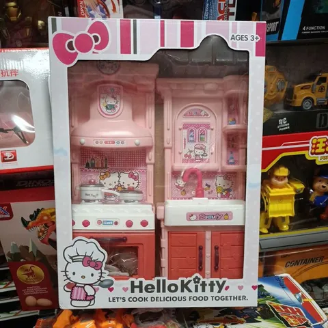 Hộp Tủ Bếp Nấu Ăn Hello Kitty - Đồ Chơi Âm Nhạc và Ánh Sáng - Món Quà Dễ Thương Cho Bé Yêu