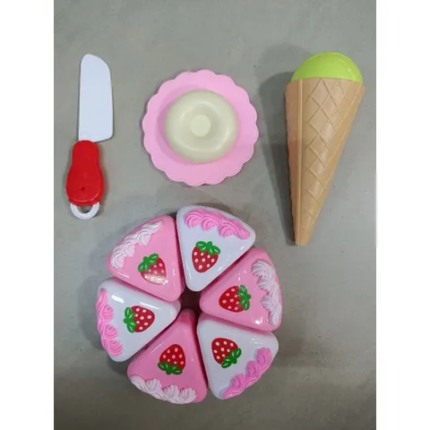 Bộ Đồ Chơi Cắt Bánh Kem Dâu Tây - Đồ Chơi Nấu Ăn Sáng Tạo Cho Trẻ Em, Phát Triển Kỹ Năng và Sự Tưởng Tượng