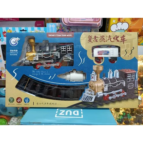 Đoàn Tàu Hỏa Chạy Trên Đường Ray - Bộ 2 Toa Có Nhạc & Đèn Phát Sáng 989-436 - Đồ Chơi Trẻ Em (Kèm Pin)