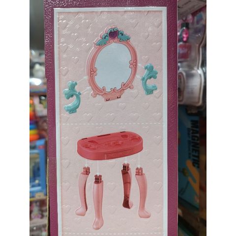 Hộp đồ chơi Bàn trang điểm cho bé - Có ghế ngồi, nhạc và đèn phát sáng - Món quà lý tưởng cho trẻ em 678-2 (tặng kèm pin)
