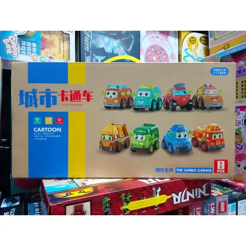 Hộp Đồ Chơi Xe Ô Tô CAR TROLLEY 8 Chiếc - Chạy Bằng Bánh Đà, Phù Hợp Cho Trẻ Em, Quà Tặng Hấp Dẫn
