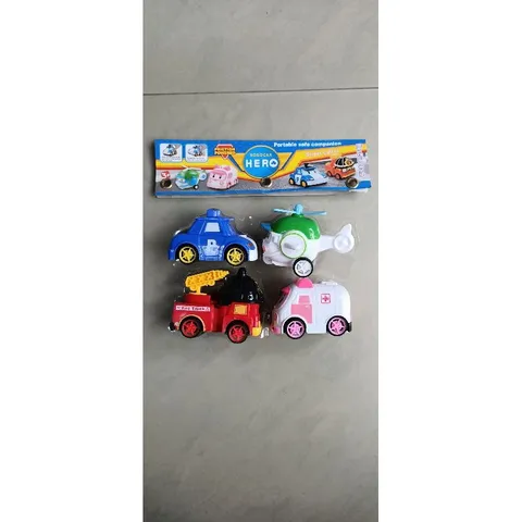 Mô Hình 4 Xe Ô Tô ROBOCAR HERO Chạy Bánh Đà - Đồ Chơi Điều Khiển Từ Xa Dành Cho Trẻ Em