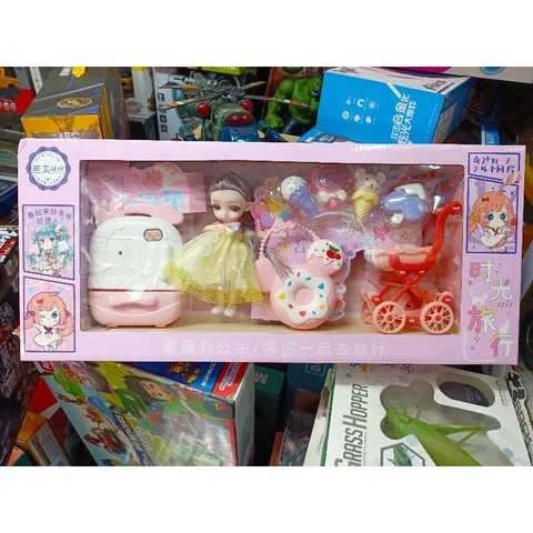 Hộp đồ chơi Búp bê với xe đẩy 598-140 - Món quà hoàn hảo cho bé yêu, giao màu ngẫu nhiên