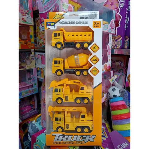 Mô hình Xe ô tô công trình 4 chiếc Bánh đà 838 - Đồ chơi trẻ em phát triển tư duy sáng tạo