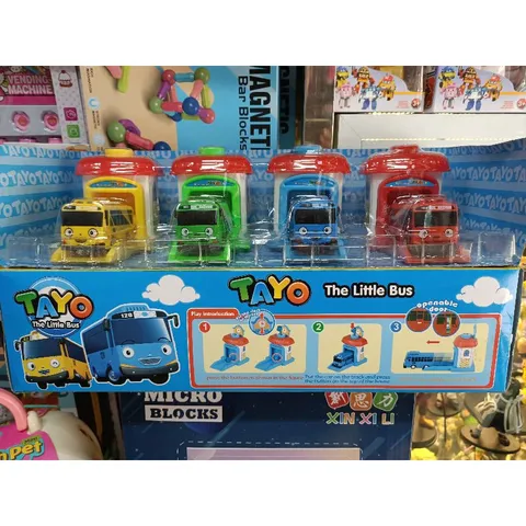 Hộp Đồ Chơi 4 Xe Ô Tô Buýt TAYO The Little Bus - Đồ Chơi Giáo Dục Cho Trẻ Em, Quà Tặng Vui Nhộn