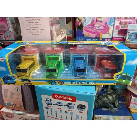 Hộp Đồ Chơi 4 Xe Ô Tô Buýt TAYO The Little Bus - Đồ Chơi Giáo Dục Cho Trẻ Em, Quà Tặng Vui Nhộn