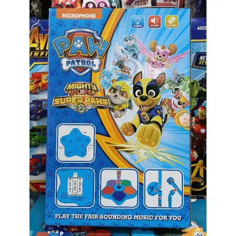 MIC hát MICROPHONE PAW PATROL cao 100cm, có nhạc và đèn phát sáng 5356 (có pin đi kèm)