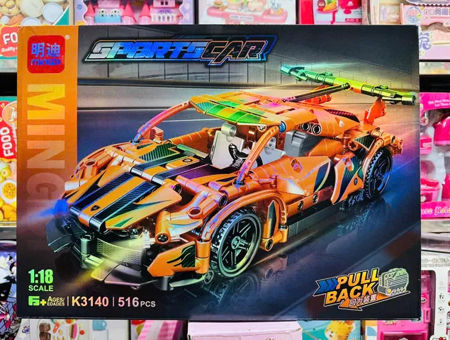 MINGDI Đồ chơi lắp ráp xe ô tô thể thao Sport Car chạy bằng đà pull back K3140 tỷ lệ 1/18 gồm 516 mảnh ghép