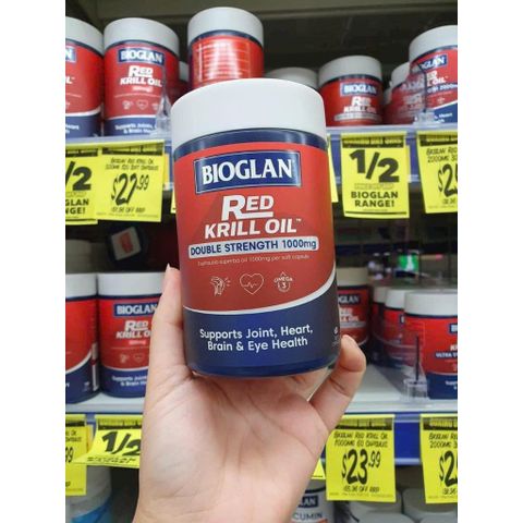 Dầu Nhuyễn Thể Bioglan Red Krill Oil 1000mg - Thực Phẩm Chức Năng Tăng Cường Sức Khỏe Tim Mạch - 60 Viên Omega-3 Chất Lượng Cao