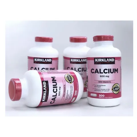 Viên uống bổ sung Canxi Kirkland Calcium 600mg và Vitamin D3 500 viên