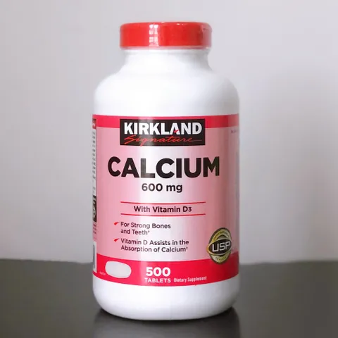 Viên uống bổ sung Canxi Kirkland Calcium 600mg và Vitamin D3 500 viên