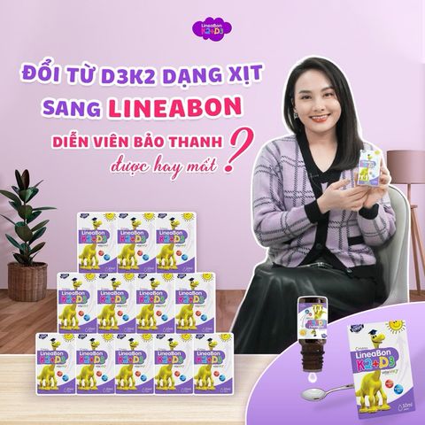 Vitamin D3 K2 LineaBon 10ml - Hỗ Trợ Cân Bằng Canxi, Tăng Cường Hệ Miễn Dịch, Vitamin D Chất Lượng Cao