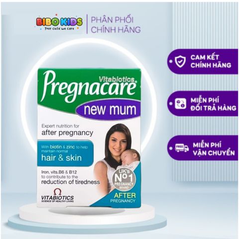 Pregnacare New Mum - Viên Uống Cải Thiện Rụng Tóc Cho Phụ Nữ Sau Sinh, Hỗ Trợ Sức Khỏe Tóc & Da, 56 Viên