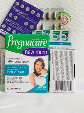 Pregnacare New Mum - Viên Uống Cải Thiện Rụng Tóc Cho Phụ Nữ Sau Sinh, Hỗ Trợ Sức Khỏe Tóc & Da, 56 Viên