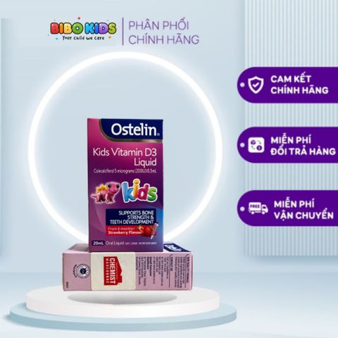 (Tem chemist) D3 ostelin 20ml có xilanh cho bé từ 6m
