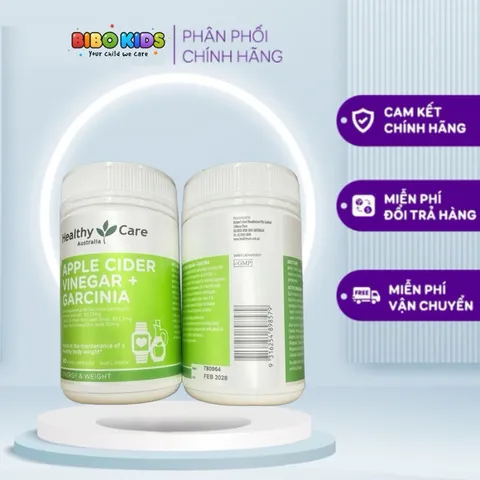 Viên uống giấm táo giảm cân Healthy Care - Hỗ trợ giảm cân hiệu quả với chiết xuất giấm táo và Garcinia Cambogia