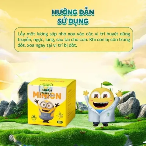 Sáp Ấm Minion Giữ Ấm Cơ Thể Cho Bé - Chống Khô Da, Hỗ Trợ Viêm Đường Hô Hấp, An Toàn Từ Thiên Nhiên