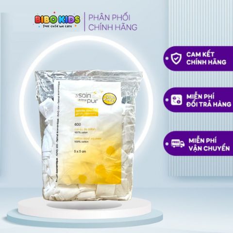 Bông Tẩy Trang Pháp Tetra 600 Miếng - Miếng Tẩy Trang Chất Lượng Cao Cho Da Nhạy Cảm, Dễ Dàng Sử Dụng