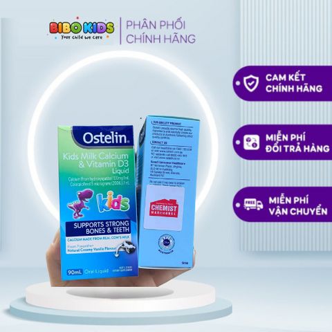 (Tem chemist) Canxi ostelin 90ml cho bé từ 7m