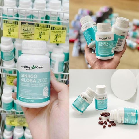 Viên uống Ginkgo Biloba Healthy Care Úc 2000mg 239926