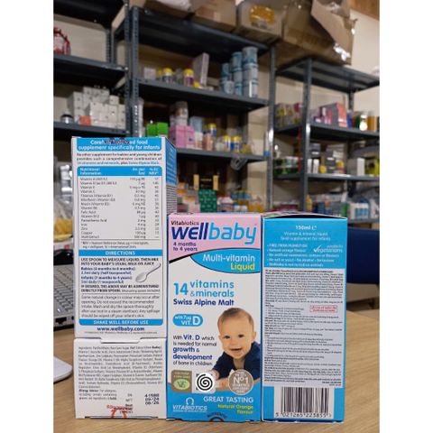 Wellbaby Multi-vitamin Liquid 150ml - Tăng cường sức đề kháng cho trẻ em, hỗ trợ phát triển toàn diện và sức khỏe tốt hơn.