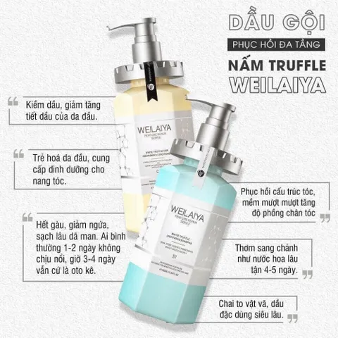 Bộ dầu gội xả phục hồi tóc Weilaiya NẤM TRUFFLE