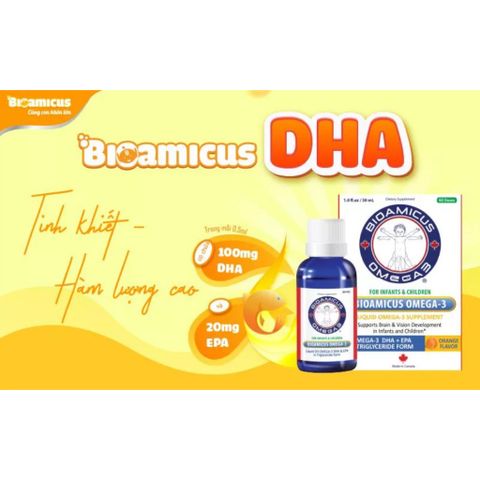 Omega 3 DHA Bioamicus - Viên uống bổ sung Omega 3 hỗ trợ sức khỏe tim mạch, não bộ và hệ miễn dịch với vị ngon độc quyền