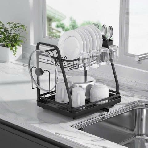 Giá úp bát 2 tầng thông minh Kaiyo KDR-6100 - Kệ rửa chén inox chịu lực, khay thoát nước tiện lợi cho bếp gọn gàng
