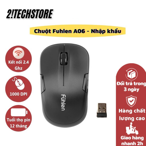Chuột Không Dây Fuhlen A06G - Gaming Ergonomic 1000 DPI, LED RGB Tùy Chỉnh, Kết Nối 2.4GHz, Phụ Kiện Máy Tính Chất Lượng cao