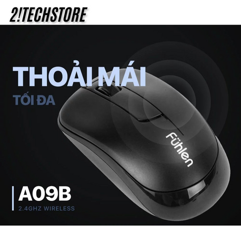 Chuột Không Dây Fuhlen A09B - Ergonomic, 2.4GHz, 1000DPI, Kết Nối Ổn Định, Tiết Kiệm Pin, Phụ Kiện Máy Tính Chất Lượng Hàng Đầu