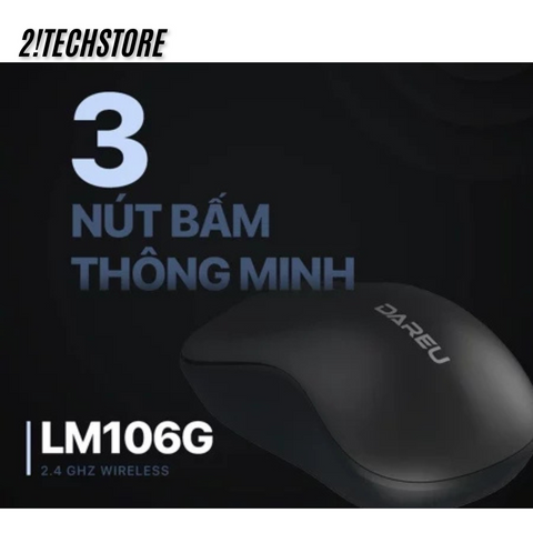 Chuột Không Dây DareU LM106G Gaming + Lót Razer - 1200 DPI, Thiết Kế Ergonomic, Đèn LED RGB Tùy Chỉnh, BH 12 Tháng