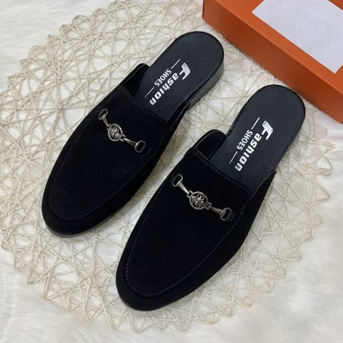 Giày Sục Nam Da Nỉ Đen Đính Khuyên - Phong Cách Lịch Sự Dễ Phối Đồ, Giày Dẹp Cao Cấp Thời Trang Nam