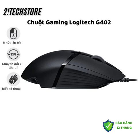 Chuột Gaming Logitech G402 Hyperion Fury Có Dây + Lót RAZER - Tốc Độ Quét 1ms, Cảm Biến Delta Zero, Đèn LED RGB, Dành Cho Game Thủ